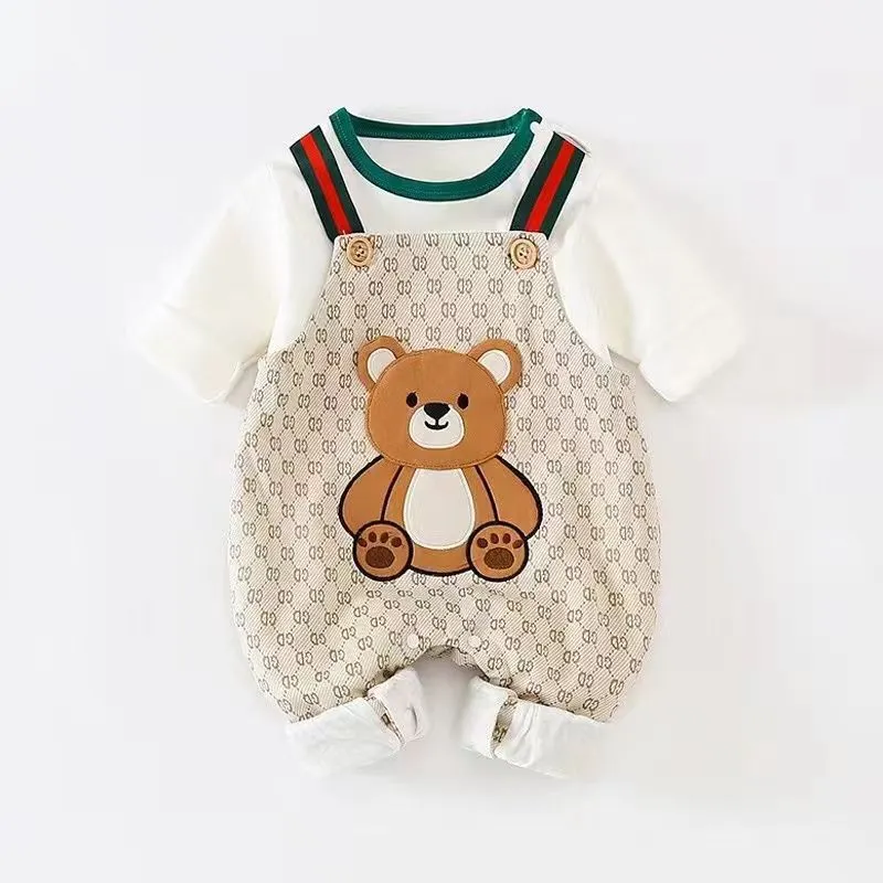 New Born Baby Boy Winter Romper IN Fur Stuff Bear Design