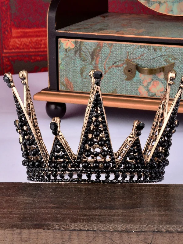 Black Crystal Electroplated Alloy Crown-mysite