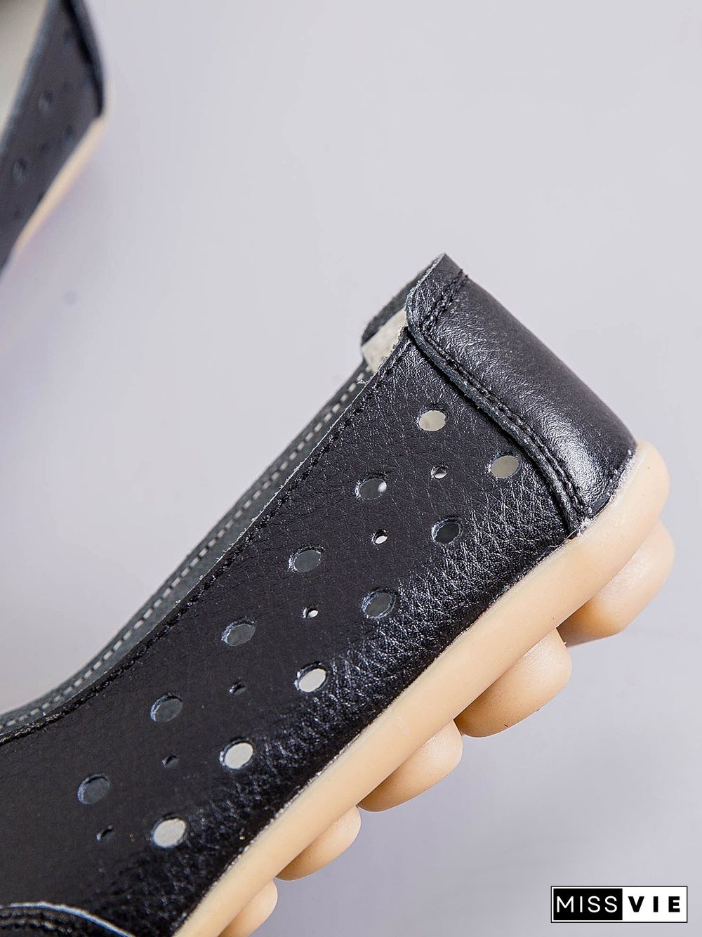 Hollow Leather Soft Sole Shoes