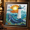 Lighthouse and Whale Special Shaped 5D DIY Partial Drill Diamond Painting Kits for Adults Beginners Home Decor Diamonds Dots Gem Art Kits Diamond Art Kit 11.81 X11.81inch