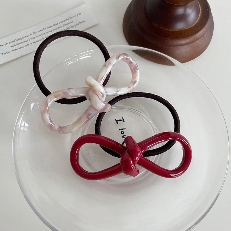 Elegant Women's Bow Knot Arylic Criss Cross Hair Tie4