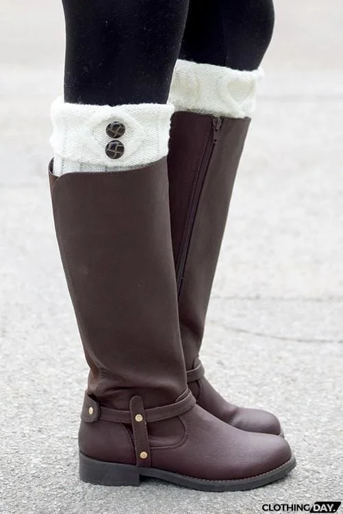 Tortoise Shell Button Boot Cuffs
