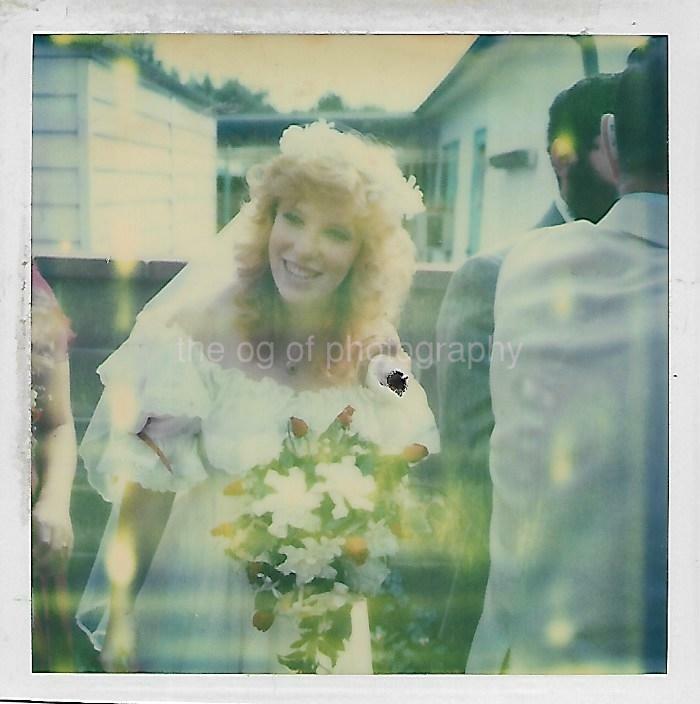 FOUND Photo Poster paintingGRAPH Color 1980's BRIDE Original Snapshot WEDDING DAY 112 14 Q