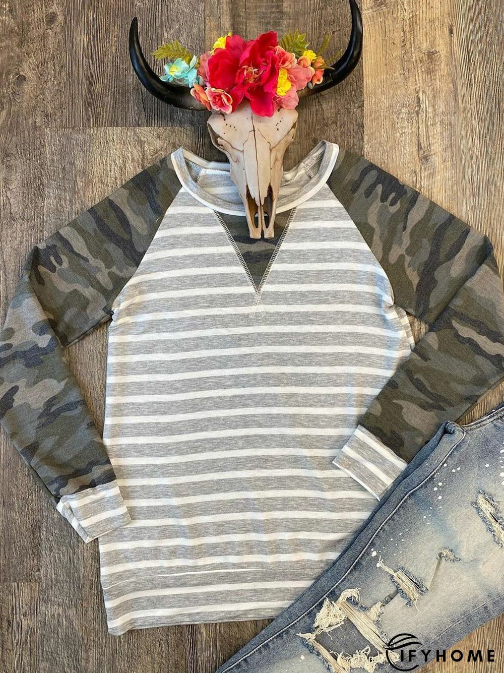 Multicolor Shift Long Sleeve T-shirt | IFYHOME