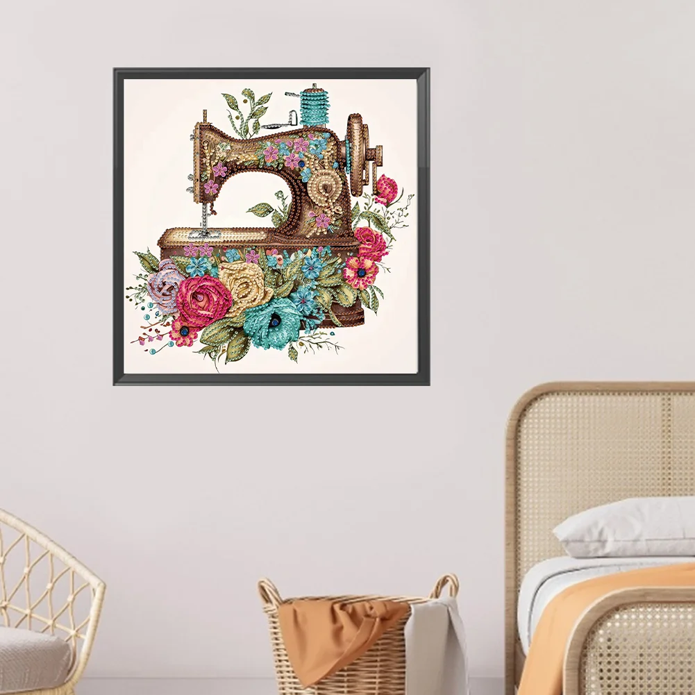 Diamond Painting - Partial Special Shaped Drill - Sewing Machine(Canvas|30*30cm)