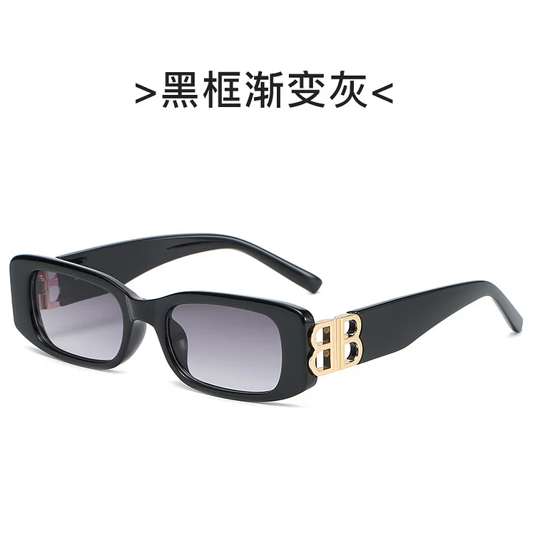 New B Retro Small Frame Sunglasses Female Online Influencer Street Shooting Square Sunglasses  All-Match Sunglasses
