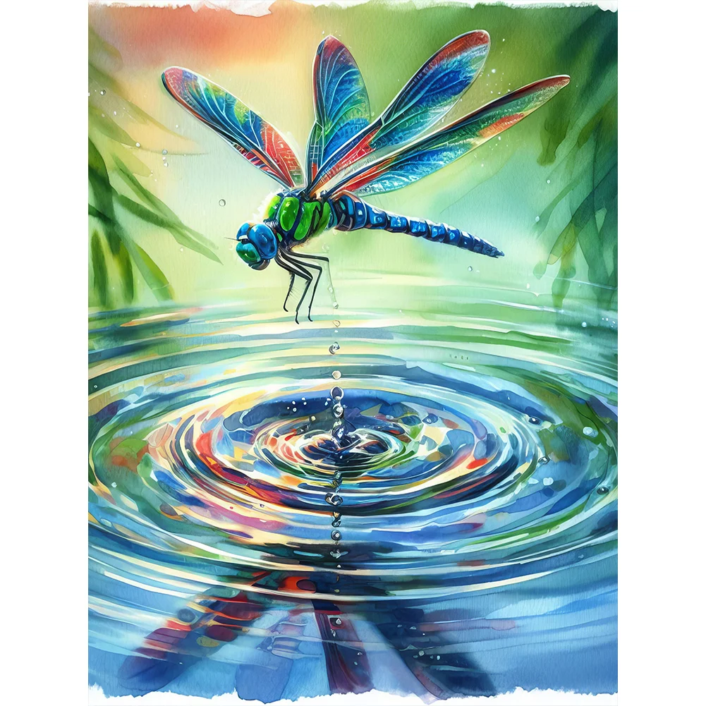Full Round Diamond Painting - Romantic Dragonflyer(Canvas|30*40cm)