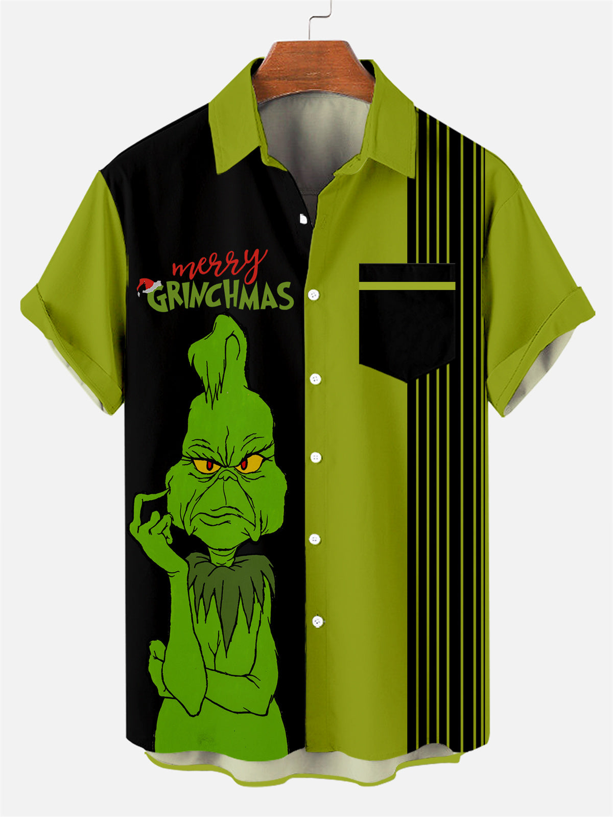 Men's Classic Christmas Short Sleeve Shirt PLUSCLOTHESMAN