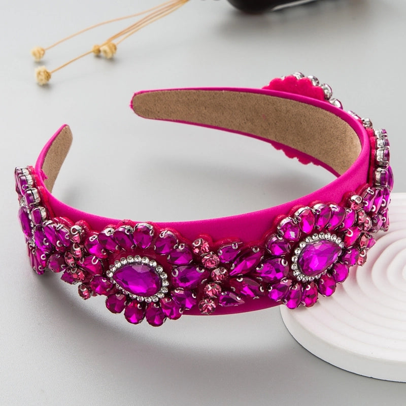Women’s Casual Vacation Classic Style Color Block Alloy Rhinestone Glass Inlay Rhinestones Hair Band