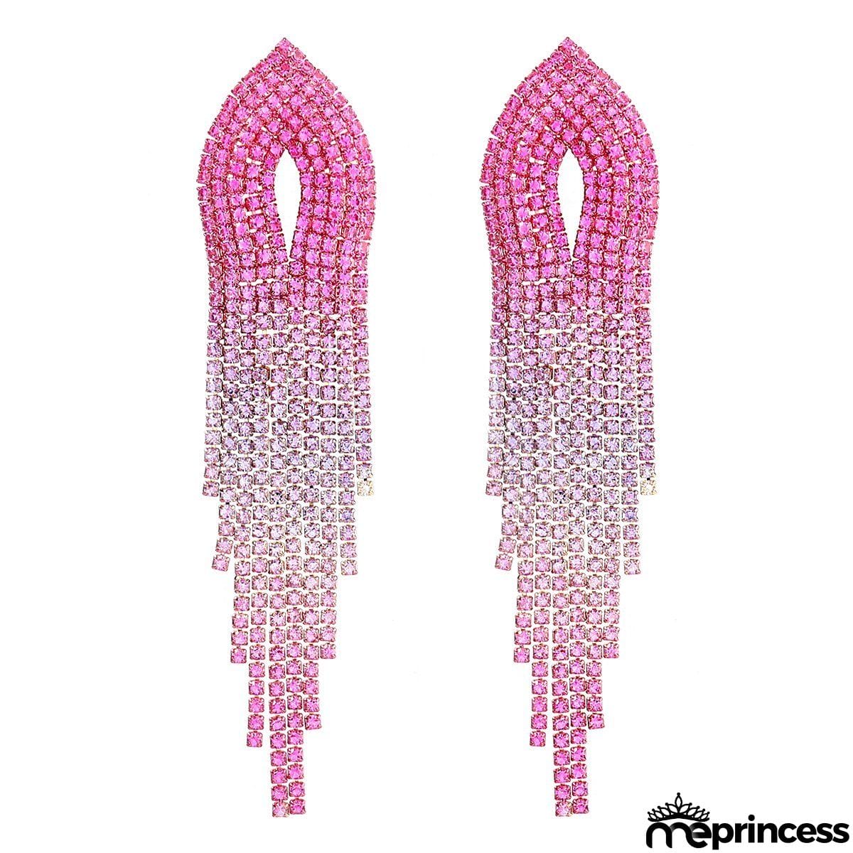 Pattern gradient color rhinestone earings