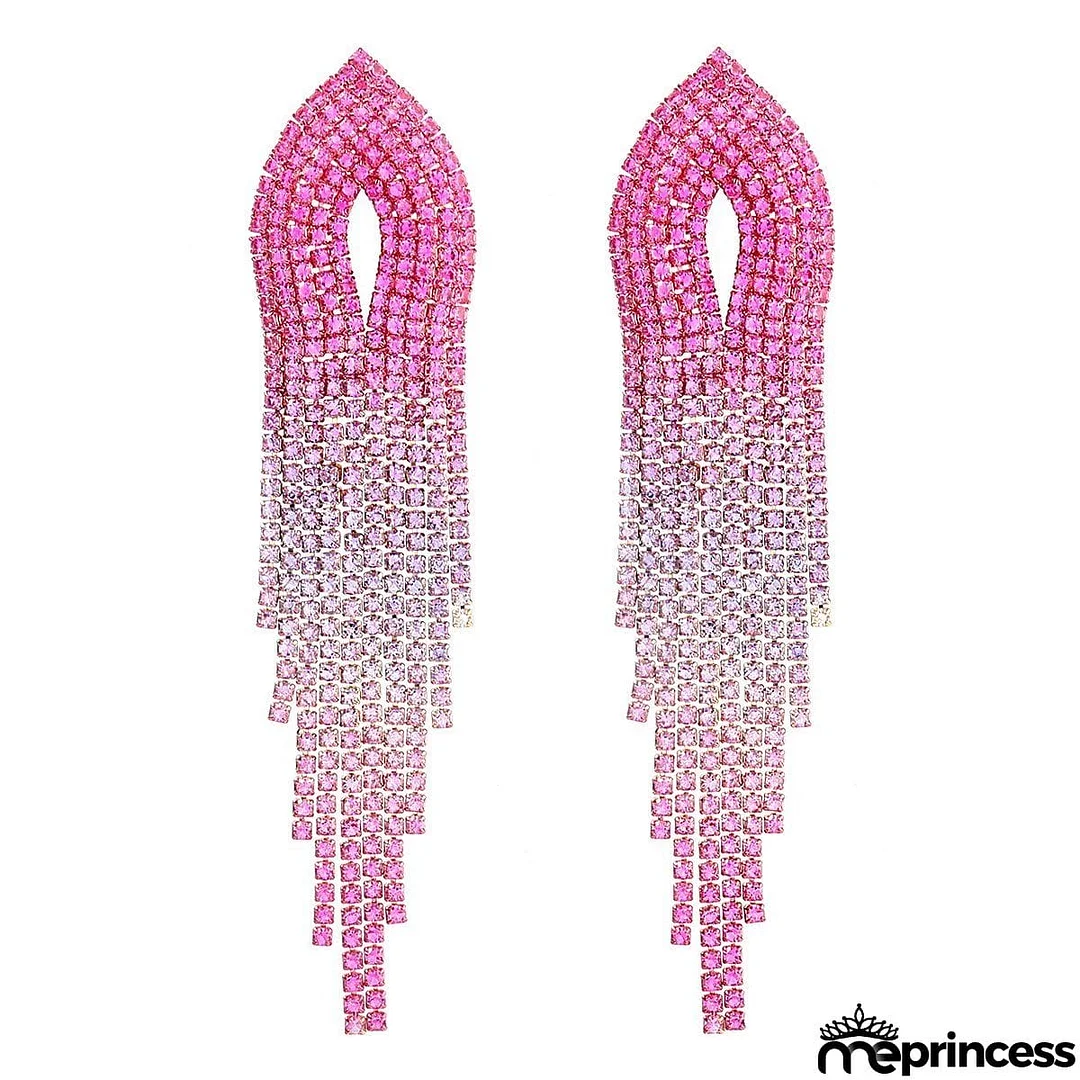 Pattern gradient color rhinestone earings