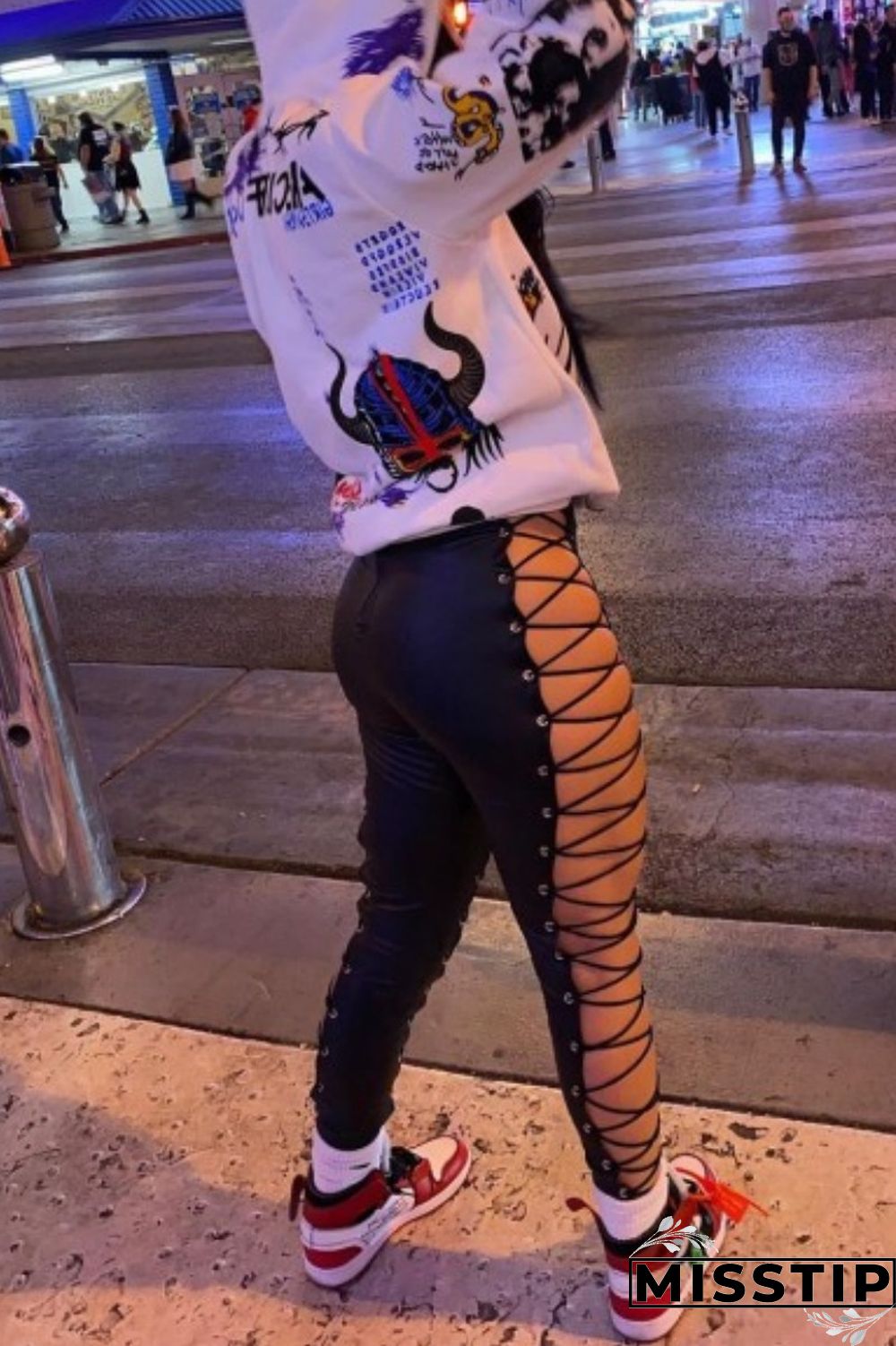 Plus Size White Casual Print Graffiti Basic Hooded Collar Tops