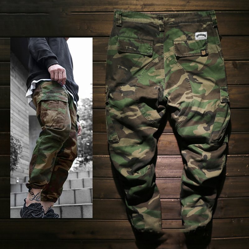 Vintage Military Pocket Camouflage Leggings Cargo Pants
