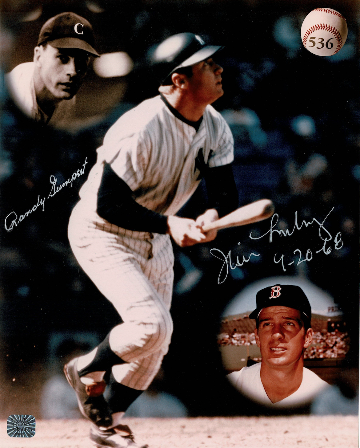 Jim Lonborg & Randy Gumpert signed autographed 8x10 Mickey Mantle Photo Poster painting! 8398