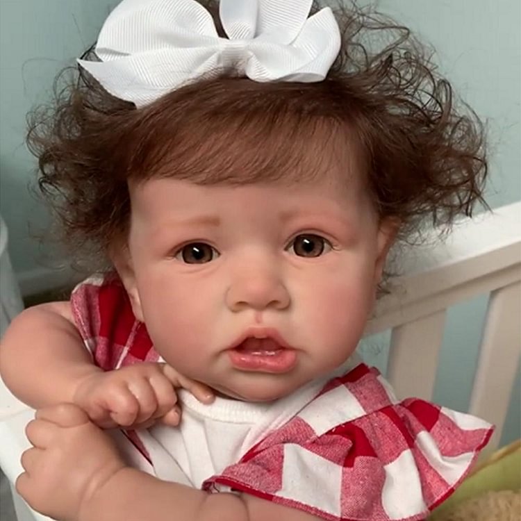  20'' Handmade Reborns  Erica With Brown Hair and Eyes Reborn Baby Doll Girl, Lifelike Realistic Baby Doll - Reborndollsshop.com®-Reborndollsshop®