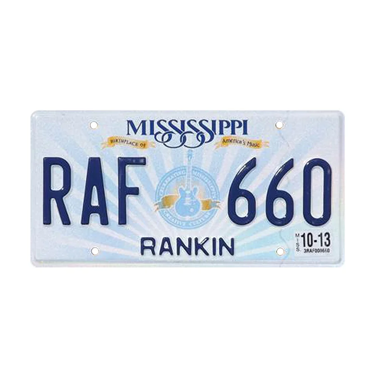 Mississippi - permis de plaque de voiture ancienne - 5.9x11.8inch
