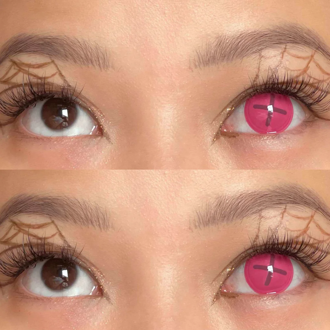 Button Eye Pink Cosplay Contact Lenses Cool For Wearing in Halloween Day 14.5mm