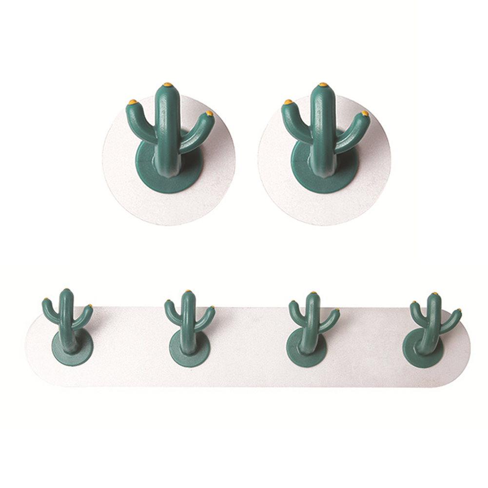

Cactus Shape Punch-free Hook with Suction Cup Bedroom Wall Hanging Rack, 4 hooks, 501 Original