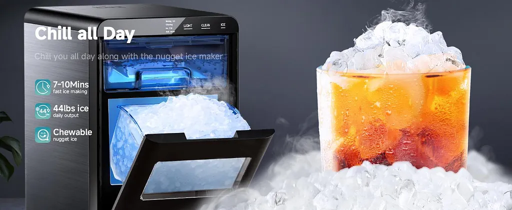 【Super Brand Day】EUHOMY Nugget Ice Maker Countertop, 35Lbs/24H&44Lbs/24H Pebble Ice Maker Machine, Self-Cleaning Pellet Ice Machine with Ice Scoop&basket, Sonic Countertop Ice Machine for Home/Kitchen/Office(Black) 【Super Brand Day】EUHOMY Nugget Ice Maker Countertop, 35Lbs/24H&44Lbs/24H Pebble Ice Maker Machine, Self-Cleaning Pellet Ice Machine with Ice Scoop&basket, Sonic Countertop Ice Machine for Home/Kitchen/Office(Black)