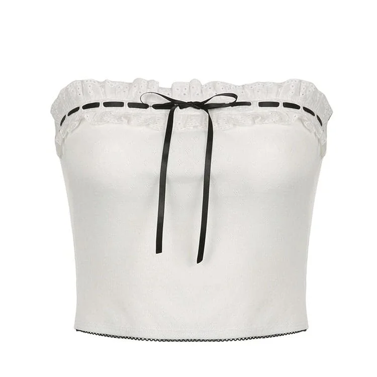 Coquette Bow Ribbon Tube Top
