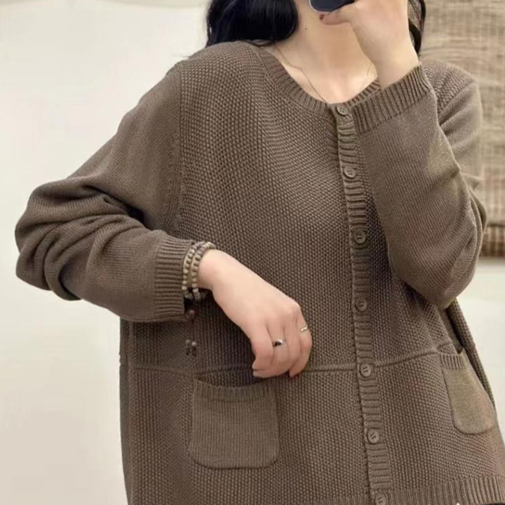 Chicfifth Sweater Women Winter Long Sleeve High Quality Autumn Vintage Top Knitted Cardigan