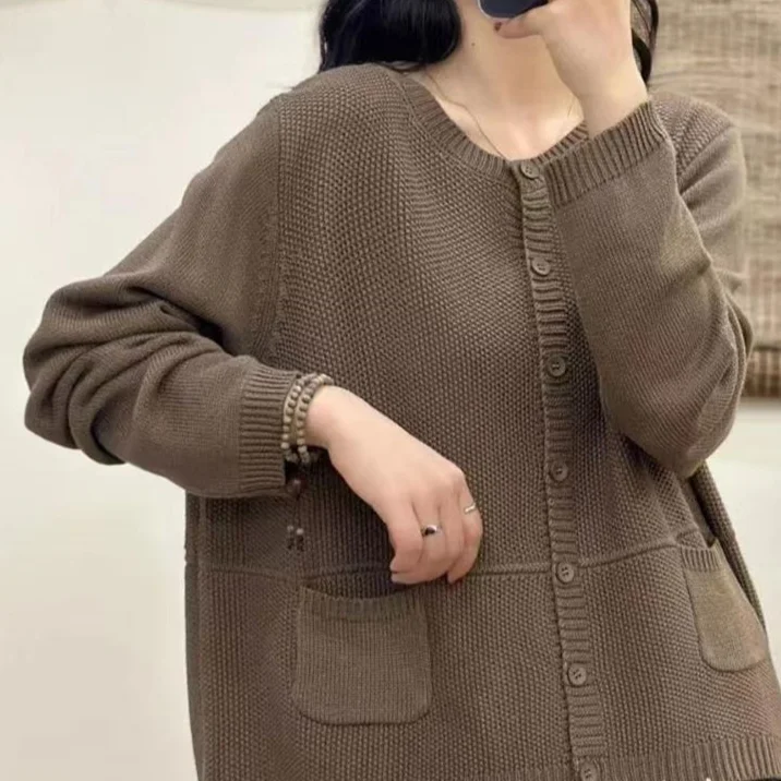 Chicfifth Sweater Women Winter Long Sleeve High Quality Autumn Vintage Top Knitted Cardigan