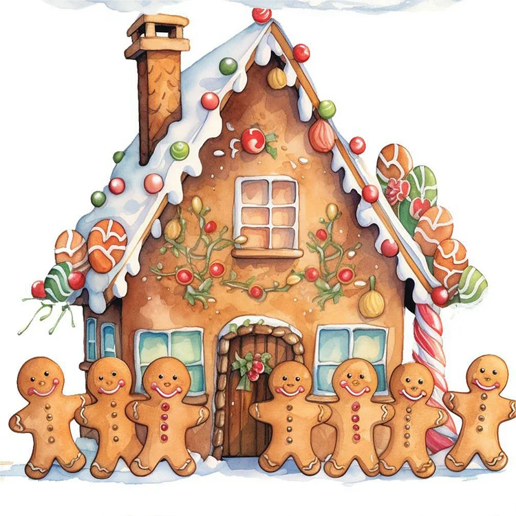 Christmas Cookie House 30*30CM (Canvas) Full Round Drill Diamond Painting gbfke