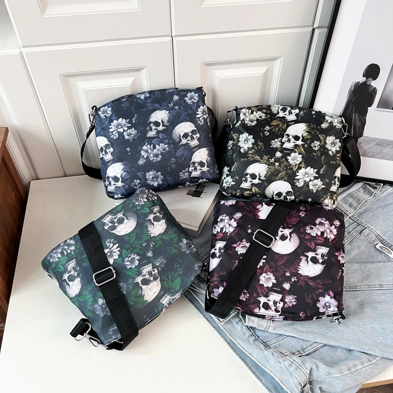 Halloween Women's Skull Streetwear Square Zipper Shoulder Bag Underarm Bag