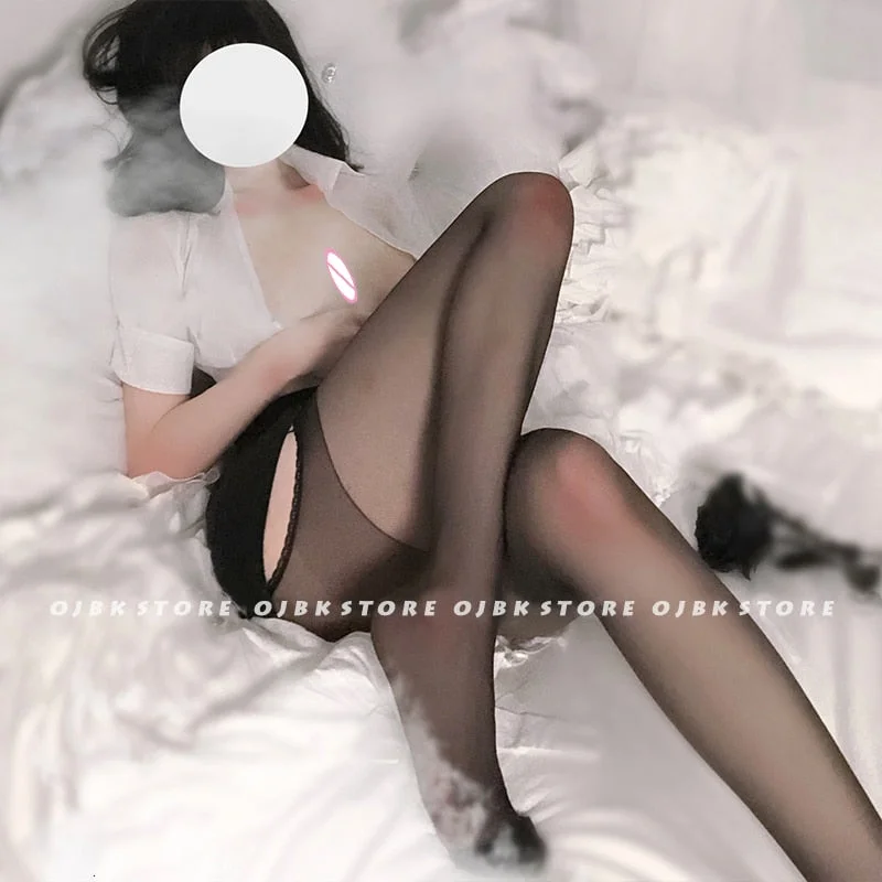 OJBK Women Sexy Cosplay Costume Erotic Office Uniform Suit Hot Perspective Role Play Outfit Black White Top And Skirt Entice Set