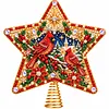 DIY Diamond Painting Christmas Tree Topper Star, Acrylic Holiday Tree Top Decoration with Spring Base, Removable Tabletop Christmas Decor
