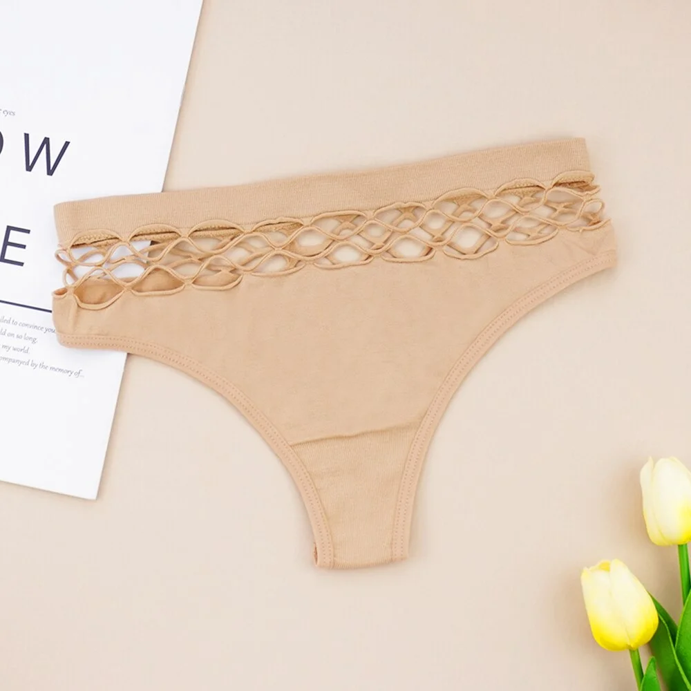 Billionm Women's Sexy Panties Low-waist Cotton Underwear Cutout Design Lingerie Female Underpants