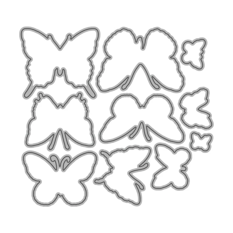 Butterfly Bouquet Stamps Cutting Dies Templates for DIY Scrapbooking Album Transparent Silicone Decorative