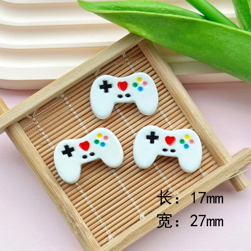 100 Pieces Cartoon Glossy Game Machine Handle Diy Resin Jewelry Accessories Mobile Phone Shell Cream Glue Patch Handmade Material