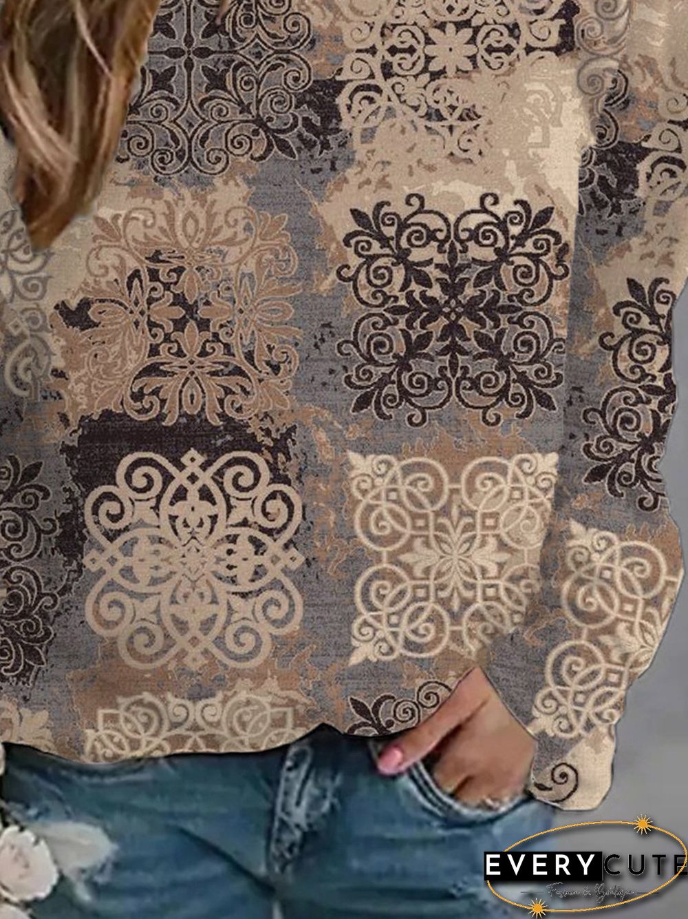 Women Casual Ethnic Autumn Daily Loose Best Sell Crew Neck Regular Regular Sweatshirts