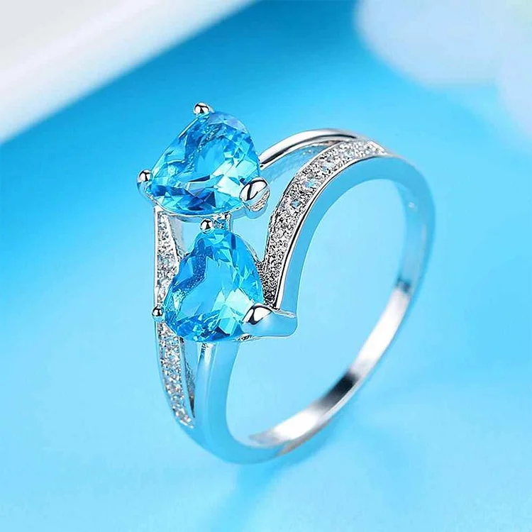 Double Heart Zircon Ring | 168DEAL