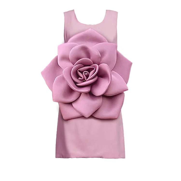 Mommy and Me 3D Flower Sleeveless Dress Flaxmaker