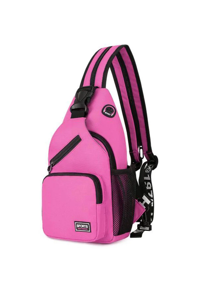 Retro Women Oxford Cloth Shoulder Chest Bag Travel Large Backpack (Purple)