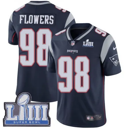Men's New England Patriots #98 Trey Flowers Navy Blue Super Bowl LIII Vapor Untouchable Limited Stitched NFL Jersey ITNW