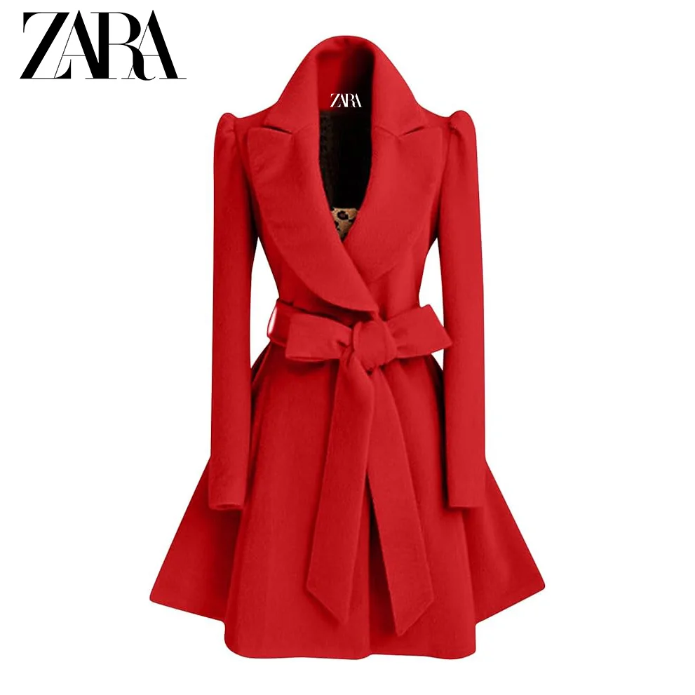 Damska kurtka slim fit z paskiem ZARA®