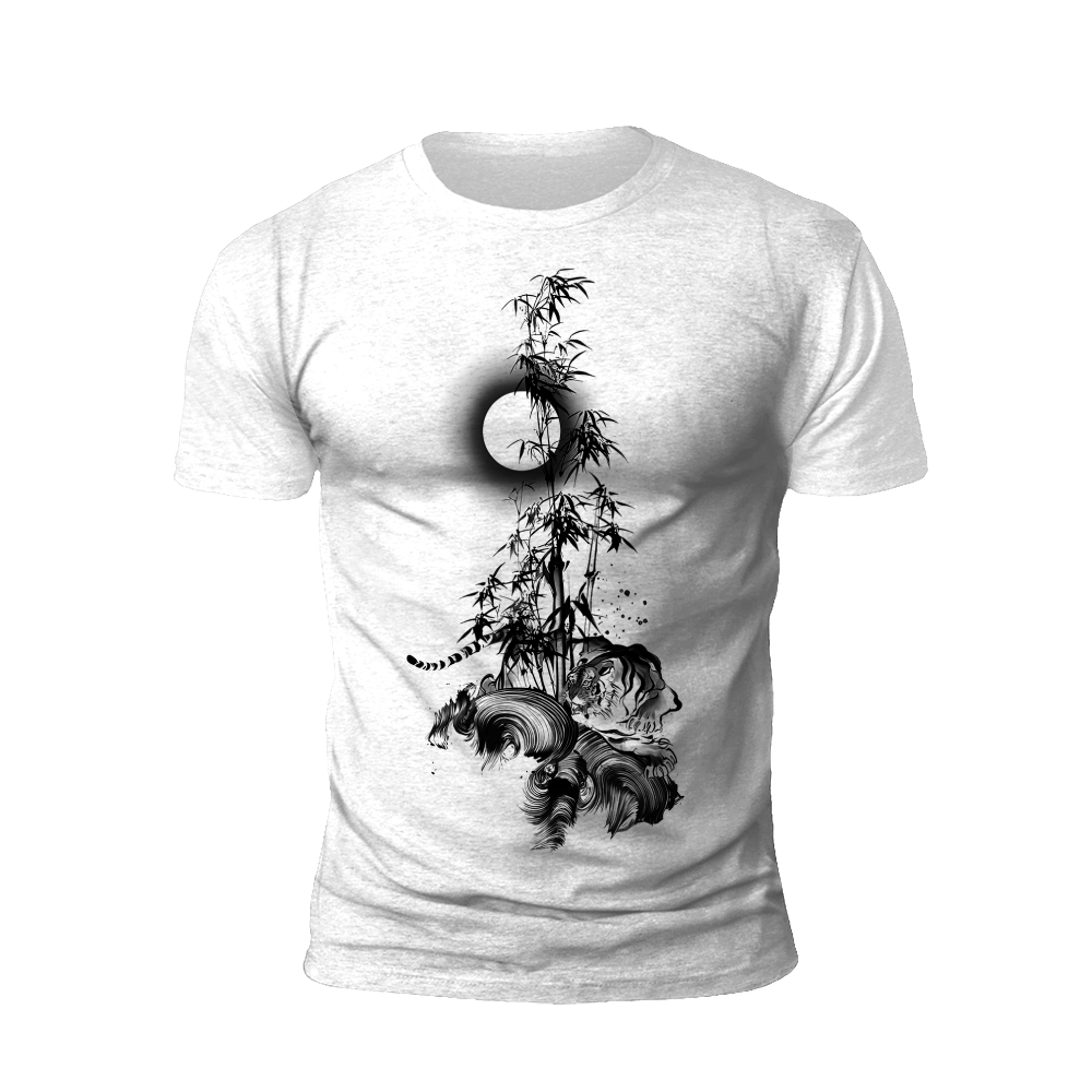 Bamboo and Tiger: Yin Yang Balance T-Shirt
