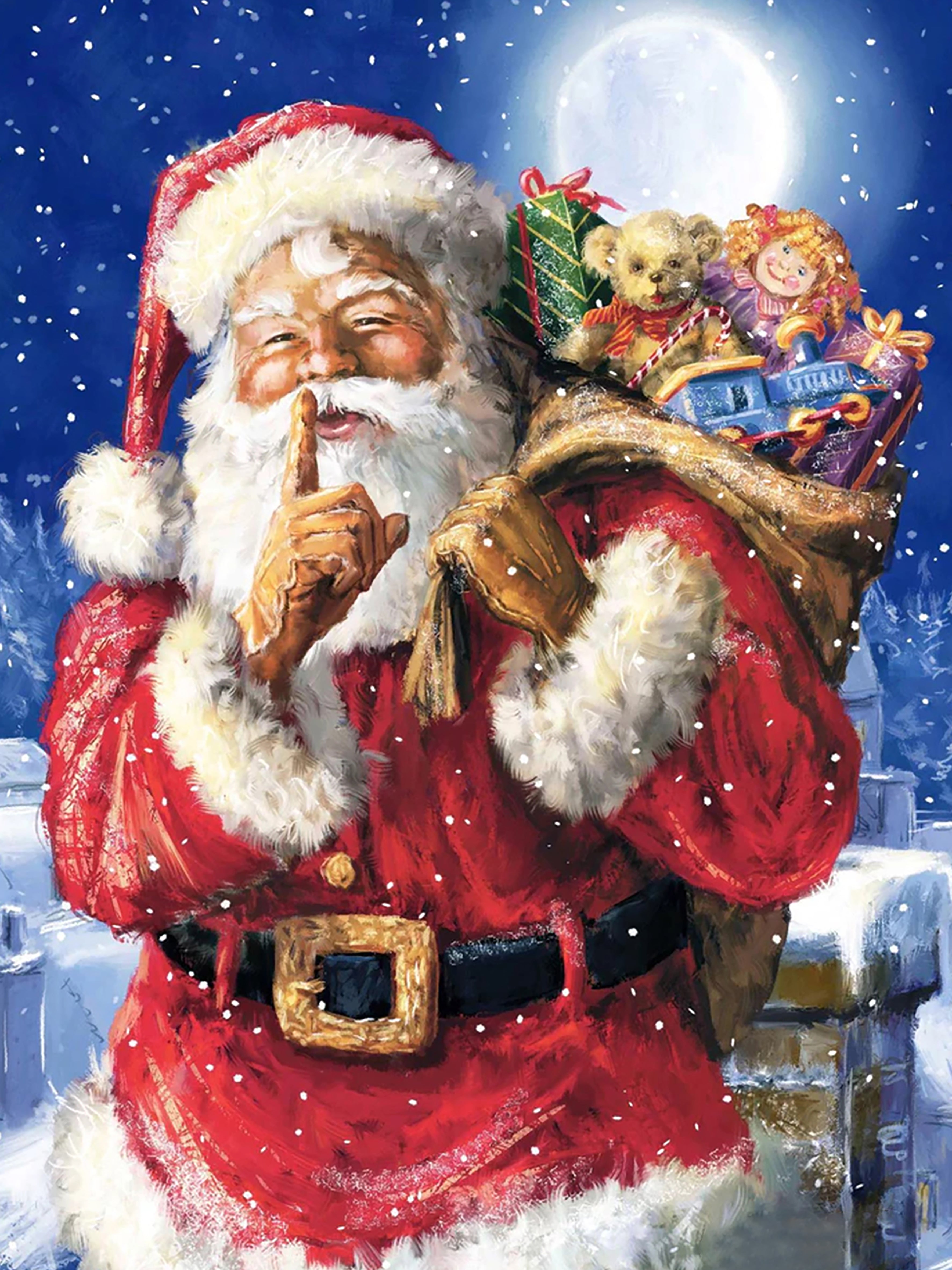 Christmas Santa Claus Snowman 40*50CM(Canvas) Full Round Drill Diamond Painting gbfke