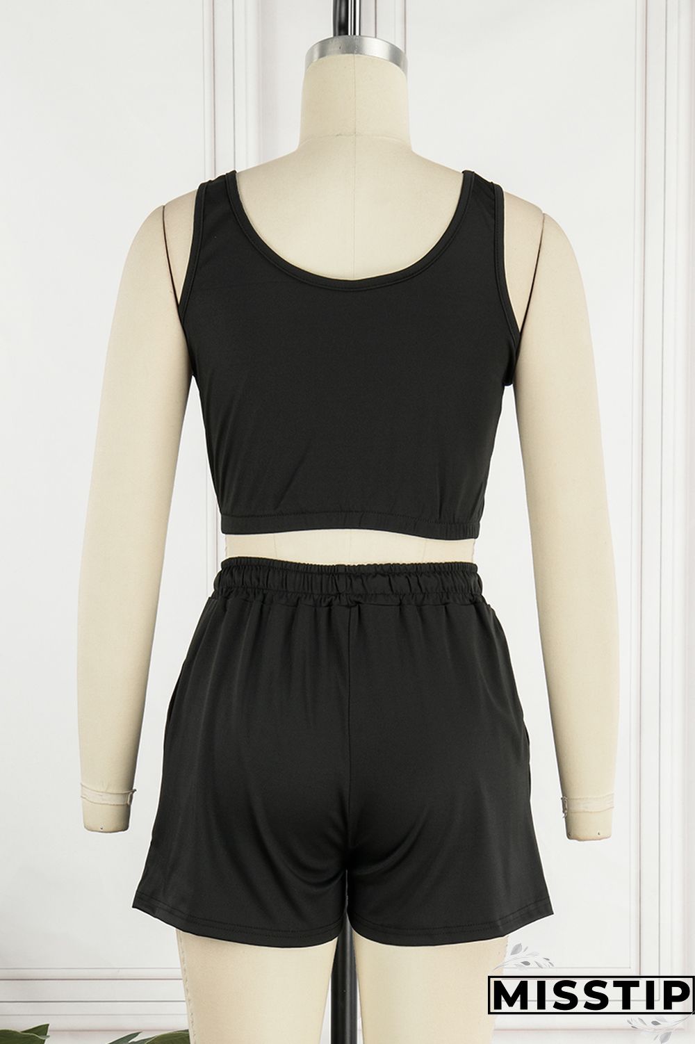 Orange Casual Solid Basic U Neck Sleeveless Two Pieces