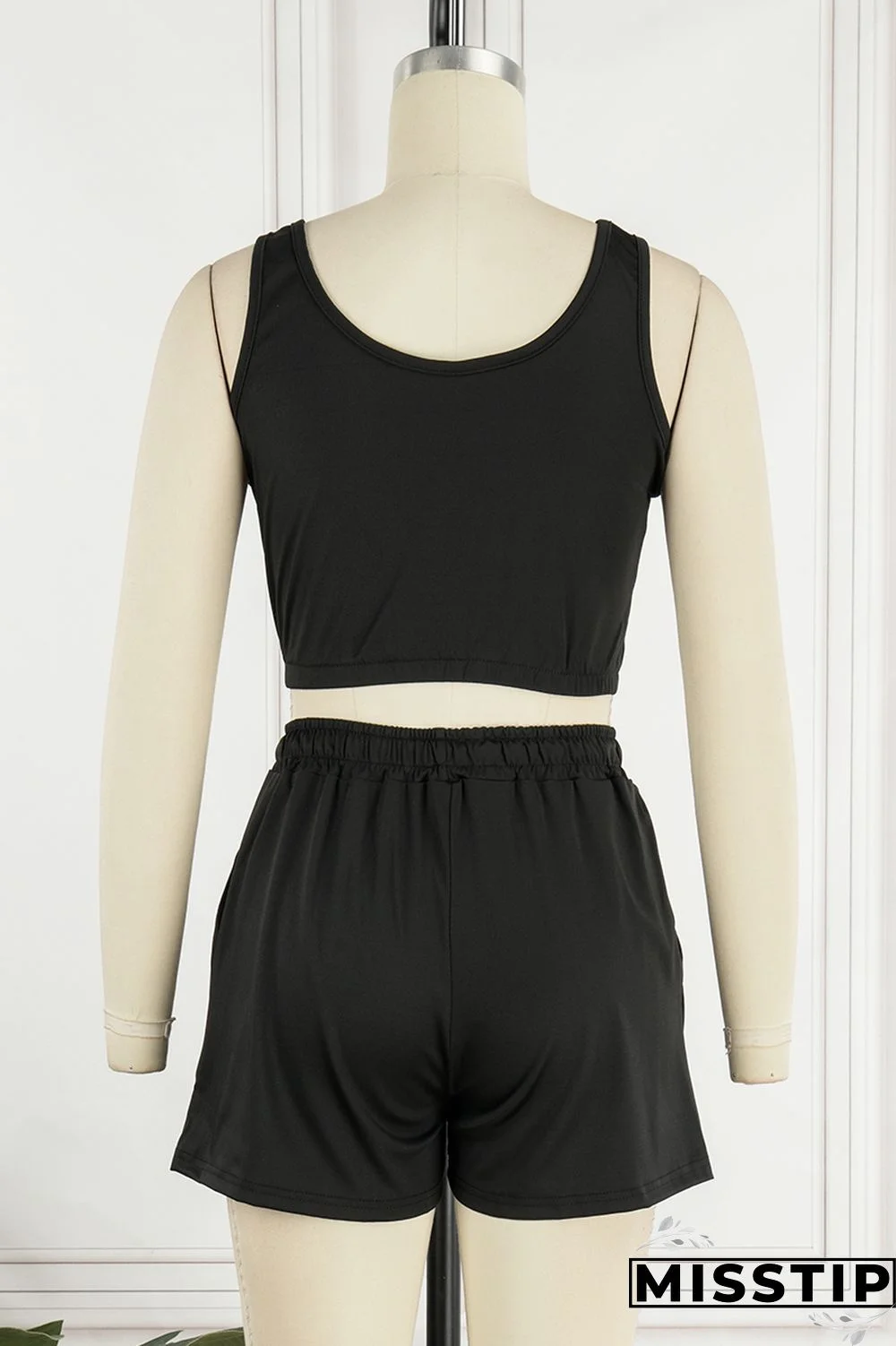 Orange Casual Solid Basic U Neck Sleeveless Two Pieces