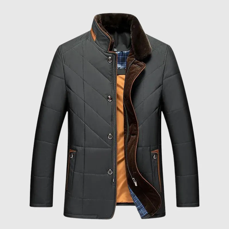Men's Cotton Blend Casual Jacket &ndash; Fur-Lined Collar Winter Warmth &ndash; view 2