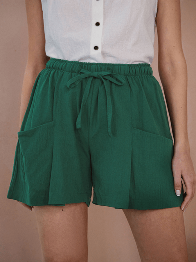 Women's Pure Cotton And Linen Casual Shorts-mysite