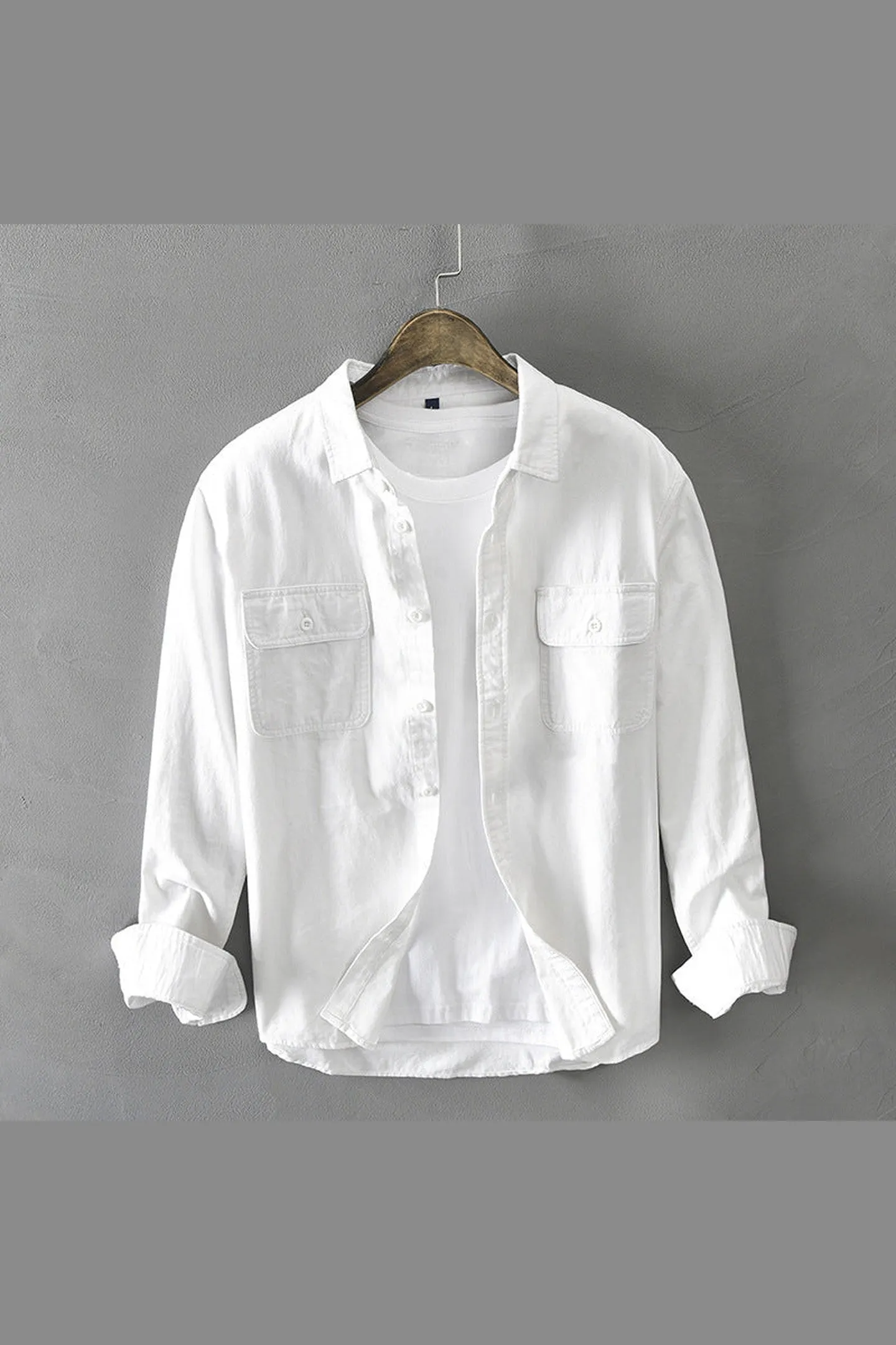 Men's Linen Shirt with Flap Pockets &ndash; Breathable All-Season Style
