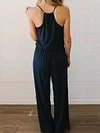Casual Simple Straight Leg Jumpsuits