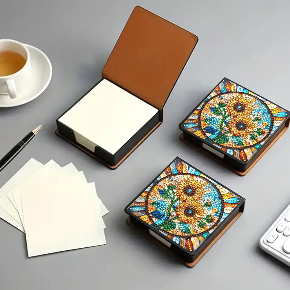 Sunflower PU Diamond Painting Notecard Box Contains 150 Sheets of Paper