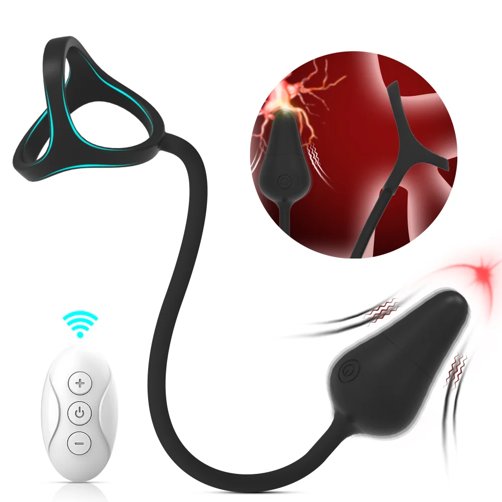 Vibrating Male Prostate Massager Anal Vibrator With Delay Ejaculation Penis Ring