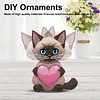 2D Flat DIY Cat Acrylic Shaking Head Diamond Painting Tabletop Ornaments Kit